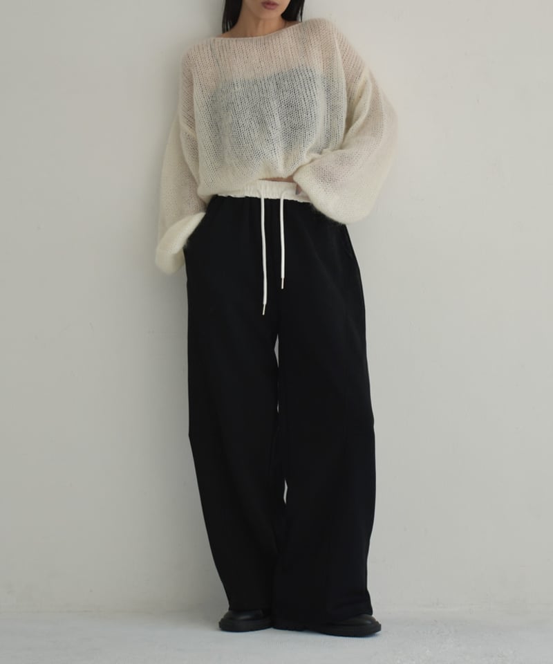 knit-02283 ボリュームスリーブ モヘアニット プルオーバー エクリュ