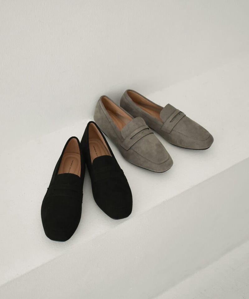shoes-02145 クッション仕様 スエードローファー グレージュ