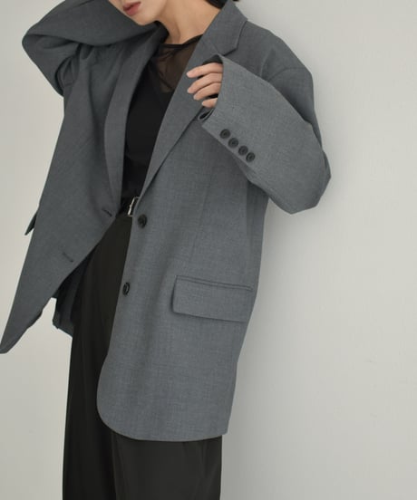 jacket-02015　オーバーサイズ テーラード ジャケット　グレー　ブラック