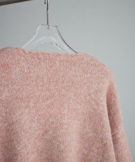 knit-02396　Vネック ボリューム ニット プルオーバー　ピンク　ベージュ　ブラウン　グレー