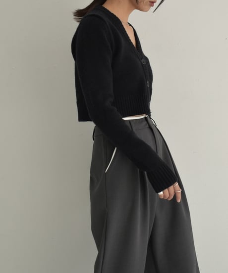 knit-02281　ショート カーディガン　グレー　ネイビー　ブラック