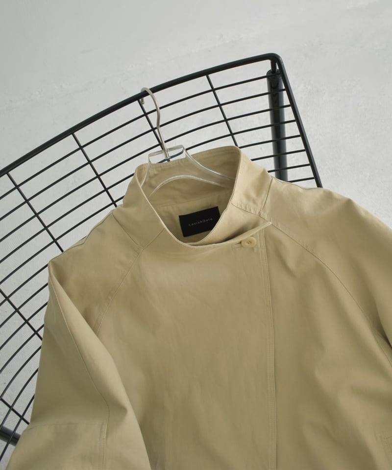 LavishGate ワイドスリーブスタンドカラーミディコート coat-02056 ワイドスリーブ スタンドカラー ミディコート