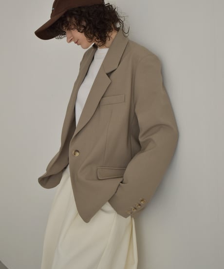 jacket-02028　オーバーサイズ テーラード ジャケット　ベージュ
