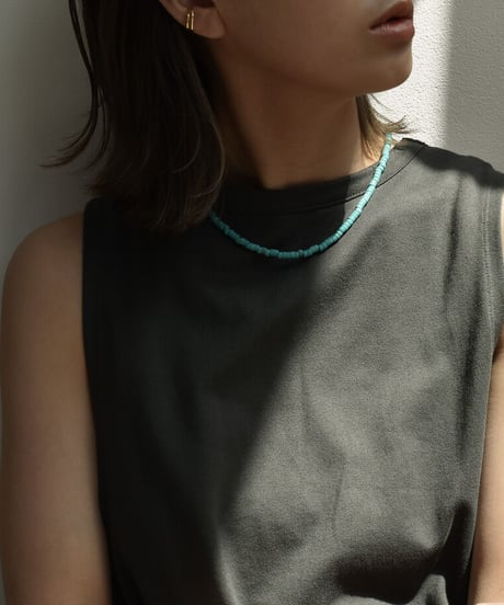 mb-necklace2-02065　 淡水パール×ビーズネックレス　turquoise