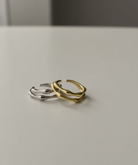 mb-earcuff-02032　SV925　ブランチツーライン イヤカフ　シルバー　ゴールド　シルバー　ゴールド シルバー925