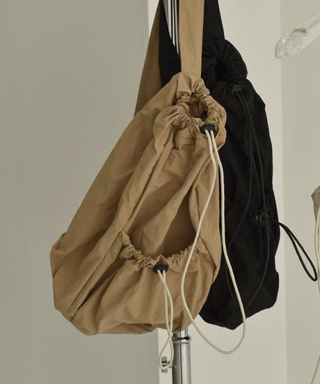 mb-bag2-02627　撥水 ナイロン ボンサックバッグ　グレージュ　モカ　ブラック
