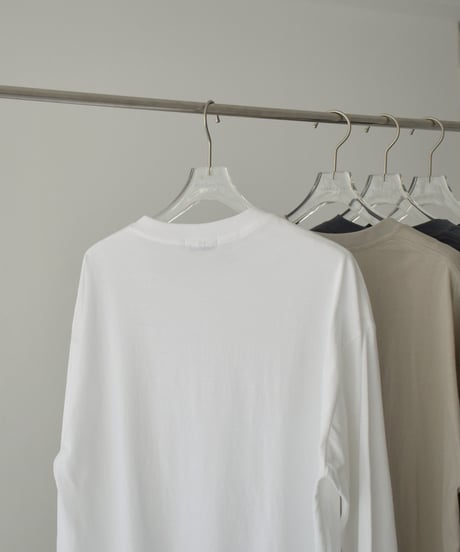 nh-tops-02565　オーバーサイズ ロングスリーブTシャツ　ホワイト　ベージュ　チャコール　ブラック