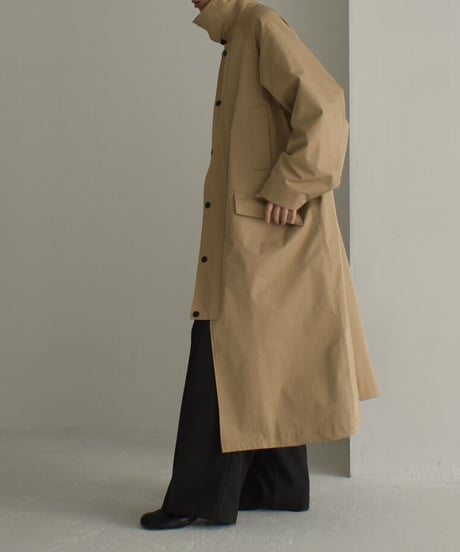 coat-13001 　撥水　ステンカラーコート　ベージュ　カーキ