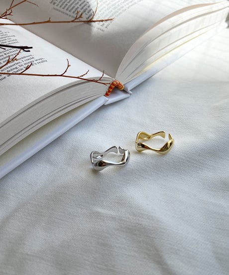 mb-earcuff-02012　SV925　ウェーブ イヤーカフ　シルバー925  ゴールド