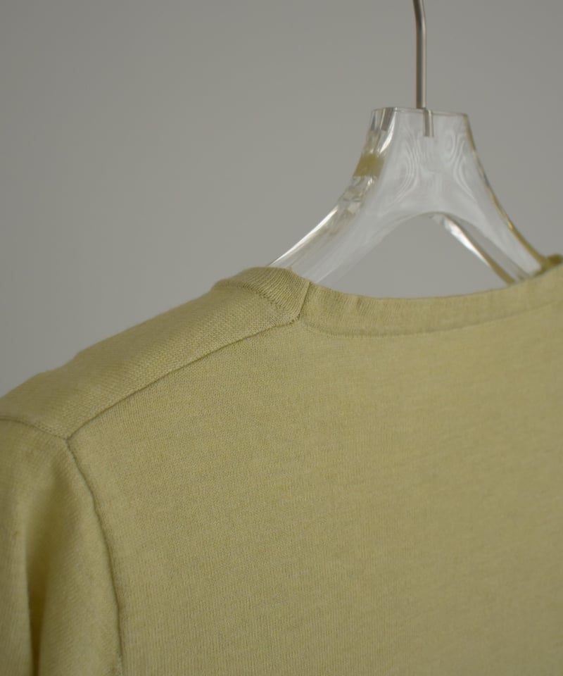 nh-knit-02337 クルーネック シアーニット エクリュ クリーム イエロー