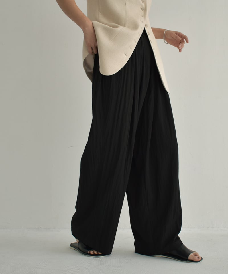 bottoms-02191 ソフトワッシャー ワイドイージーパンツ クリーム