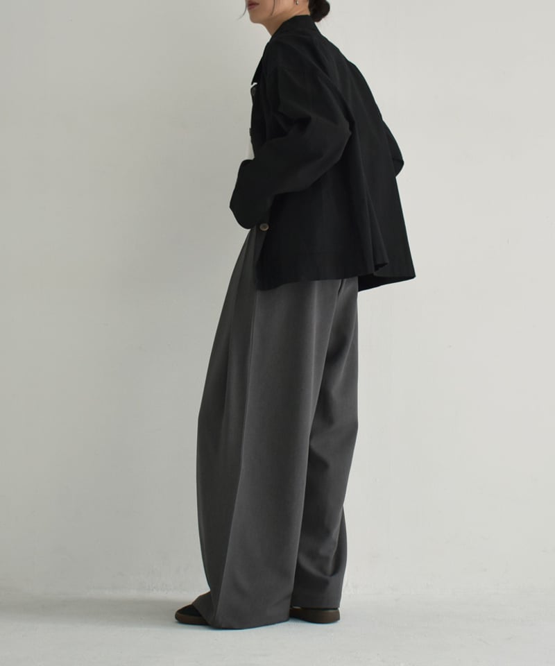 outer-02086 ステンカラー ショートコート ブラック | L a v i s h G