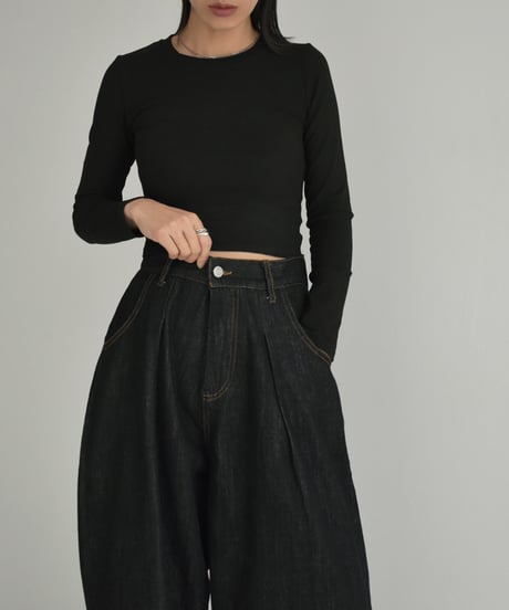 nh-tops-02463　バックオープン フィット トップス　ホワイト　アイボリー　チャコール　ブラック