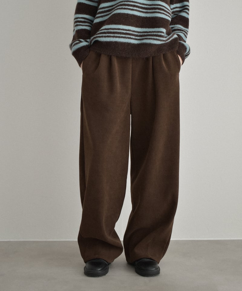bottoms-02311 裏起毛 リラックス パンツ エクリュ ブラウン ブラック