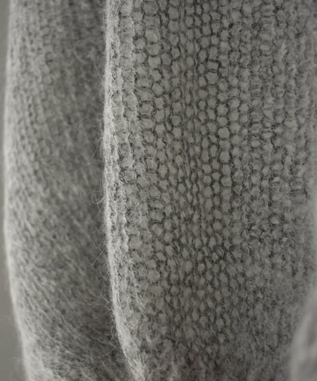 knit-02283　ボリュームスリーブ モヘアニット プルオーバー　エクリュ　グレー　ブラック