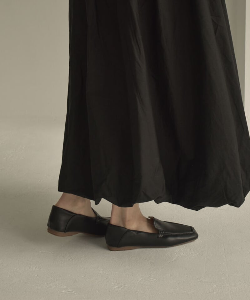 shoes-02169 クッション仕様 スクエアトゥスリッポン グレージュ