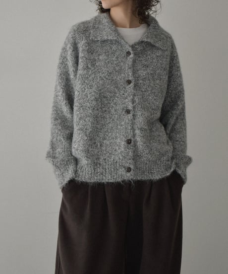knit-02364　2wayカラー ニット トップス　ベージュ　グレー
