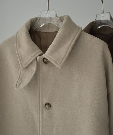 coat-12001　ウールブレンド ステンカラーコート　ベージュ　モカ