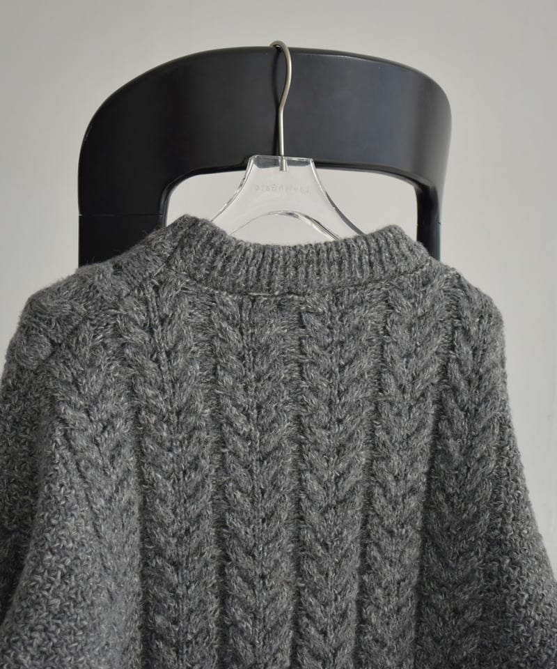 knit-02362 ミックスケーブルニットプルオーバー グレー | L a v i s h