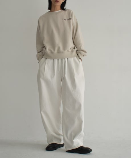 tops-02514　裏ボア rogo スウェット プルオーバー　エクリュ　グレー　チャコール