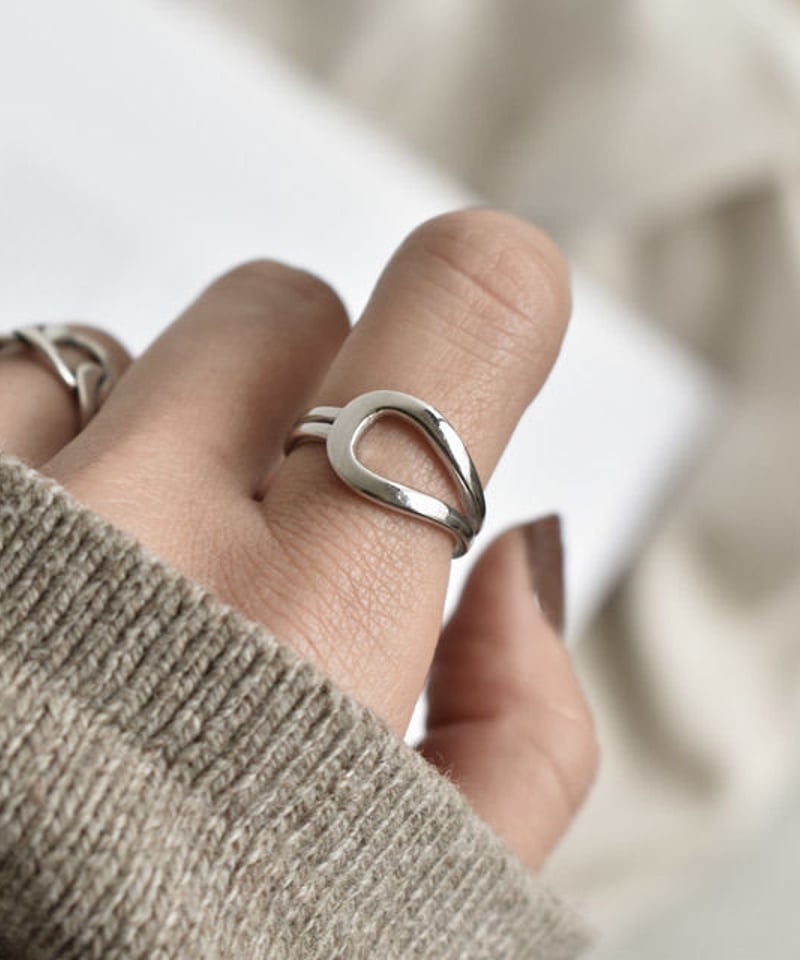 mb-ring2-02068 SV925 フープ＆ダブルラインリング シルバー925 | L