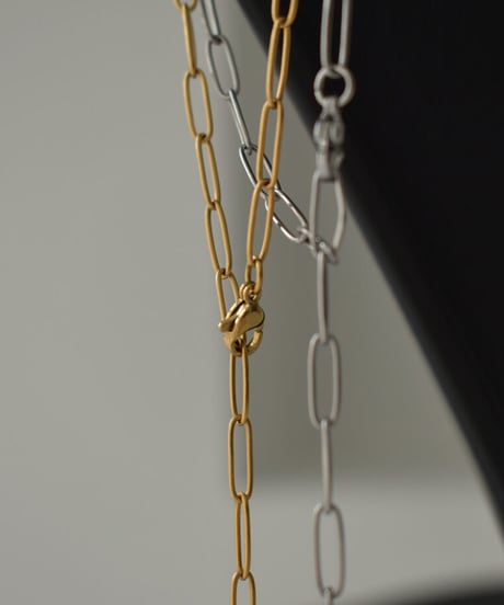 mb-necklace2-02070　ステンレス クリップチェーン ネックレス