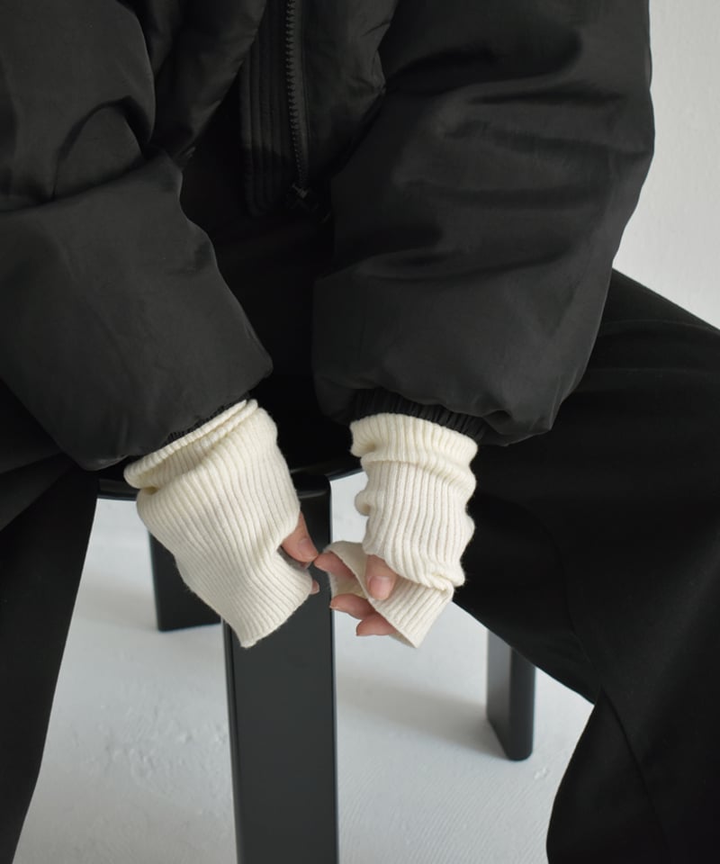 mb-gloves-02012 ロングタイプ リブアームウォーマー エクリュ グレー