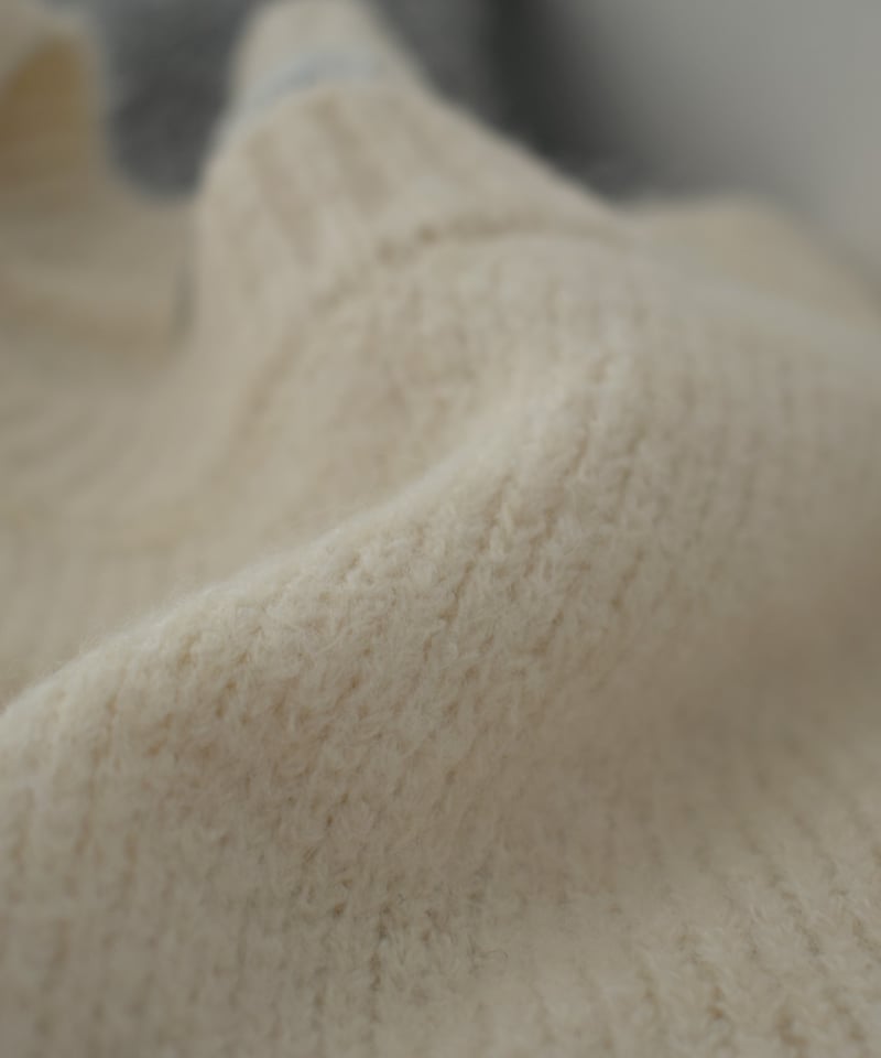 knit-02288 クルーネック ニット プルオーバー エクリュ グレー
