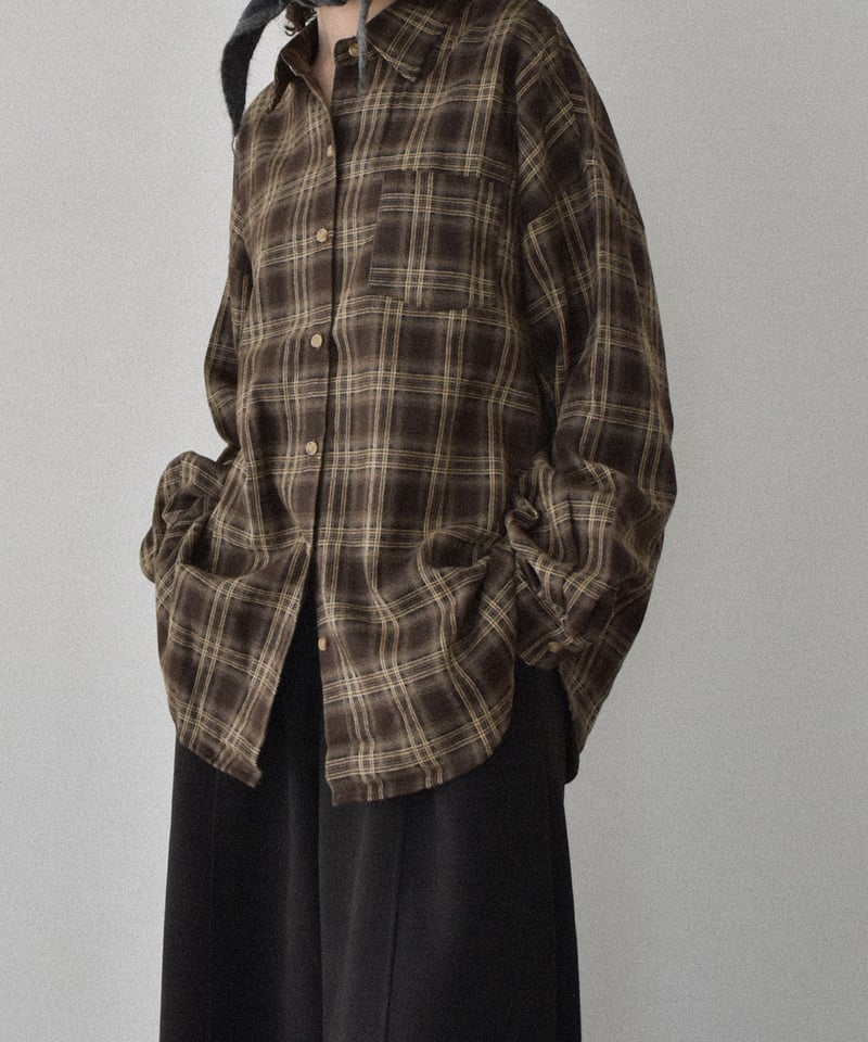 tops-02576 フランネル チェックシャツ ブラウン ブラック | L a v i s