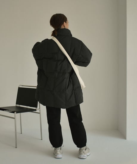 outer-02058　スタンドカラーダウンコート　エクリュ　モカベージュ　ブラック