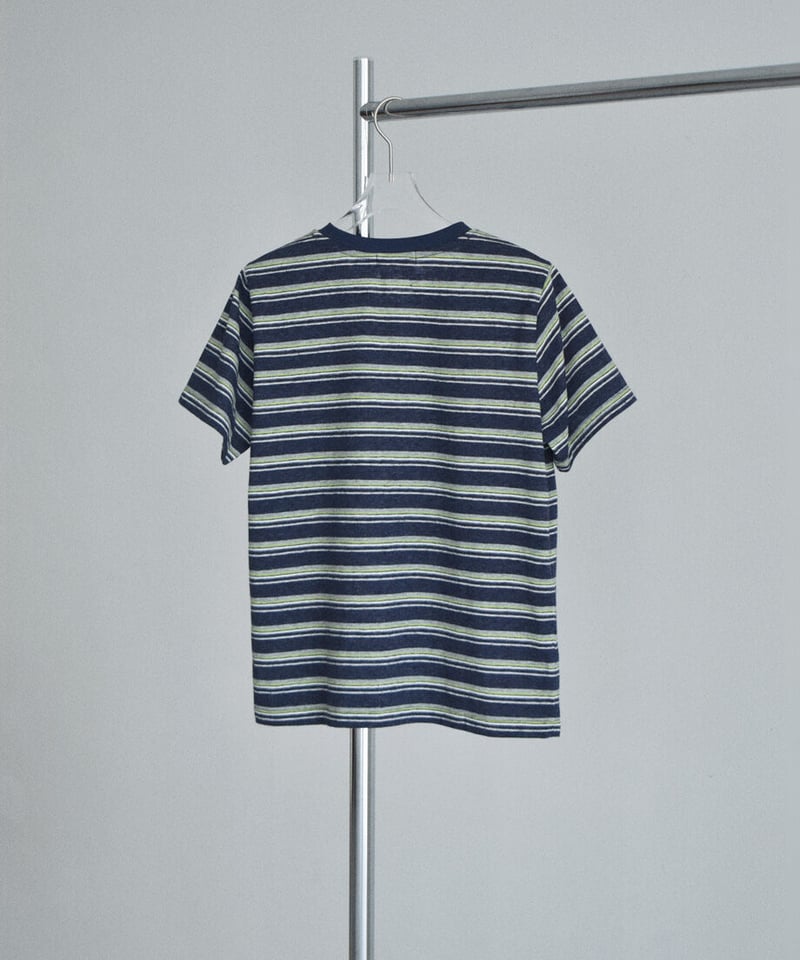 nh-tops-02628 マルチボーダー ルーズ Tシャツ ネイビー | L a v i s