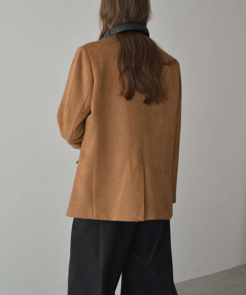 新品同様 ドルチェ＆ガッバーナ スエードテーラードジャケット 濃茶 50 フェイクスウェード テーラードジャケット