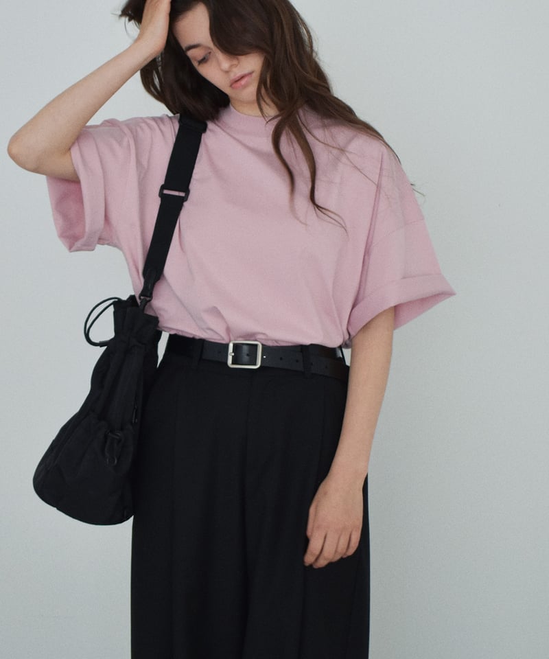 nh-tops-02604 ハーフスリーブ ボックス Tシャツ ホワイト ピンク