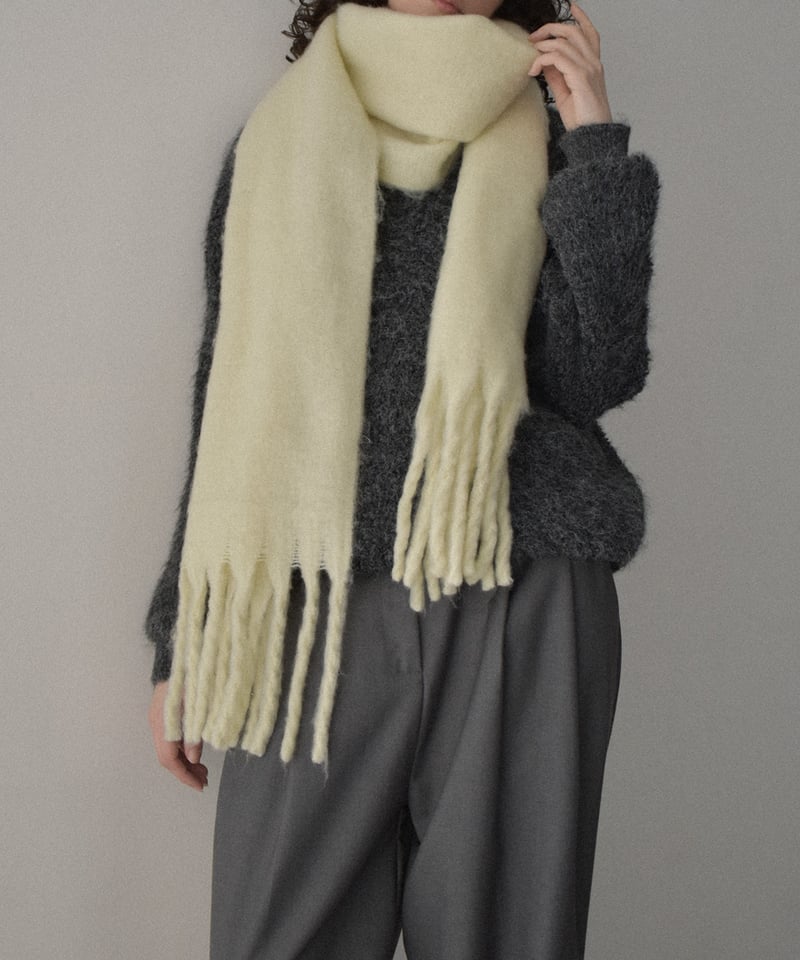 JULIUS ブラック マフラー フリンジ付き JULIUS ブラック マフラー