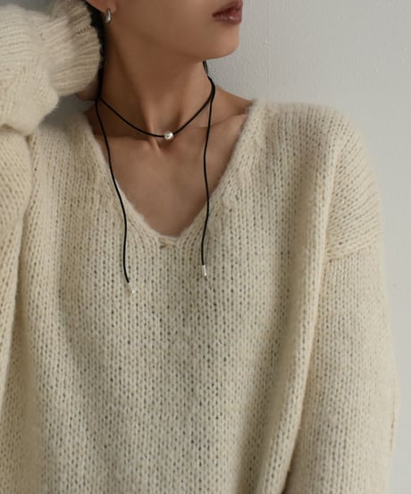 mb-necklace2-02073　メタルトップ コード チョーカーネックレス   SV925