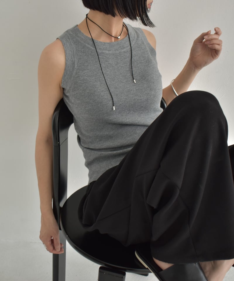 エクレア【美品】カオス☆チャコール シルクコンクレスタニット タンクトップ Chaos(カオス)/シルクコンニットタンク（タンクトップ）｜Chaos
