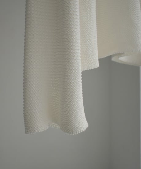 knit-02278　ボートネック メッシュ ニット　ホワイト　ブラック