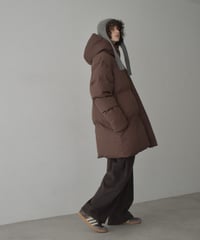 outer-02097　2way 中綿 パデット ミディコート　エクリュ　ブラウン