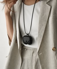 mb-airpods-02001　AirPods/AirPods Pro　エアポッズ レザーコードネックレス　ブラック