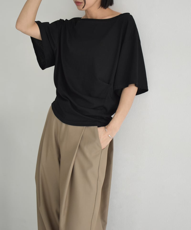 ウエストタックショルダーセットアップ nh-tops-02552 ウエストタック ワイドスリーブ Tee ホワイト