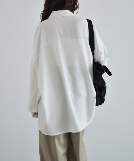 tops-02609　オーバーサイズ ルーズ シャツ　ホワイト　ブルー　ブラック