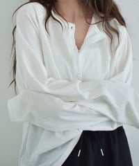 9月中旬入荷分　予約販売　tops-02601　ヘンリーネック ロングTシャツ　ホワイト