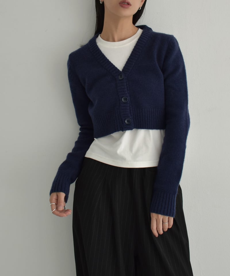 knit-02281 ショート カーディガン グレー ネイビー ブラック knit-02281 ショート カーディガン グレー ネイビー ブラック