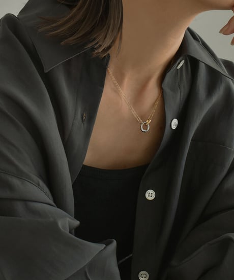 mb-necklace2-02071　ステンレス サークルトップ リンクネックレス