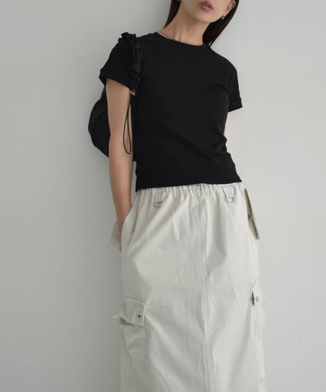nh-tops-02489　ラグランスリーブ　Tシャツ　チャコール　ブラック