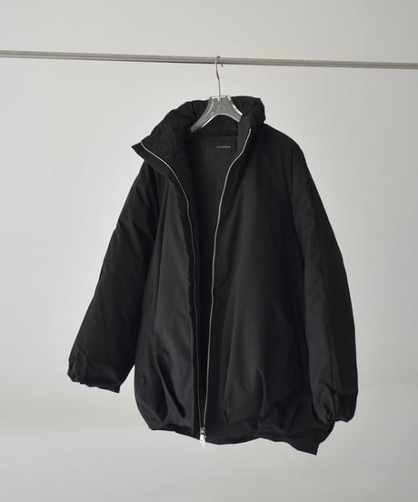 outer-02094　バルーン ミディ ダウン コート　ブラウン　ブラック