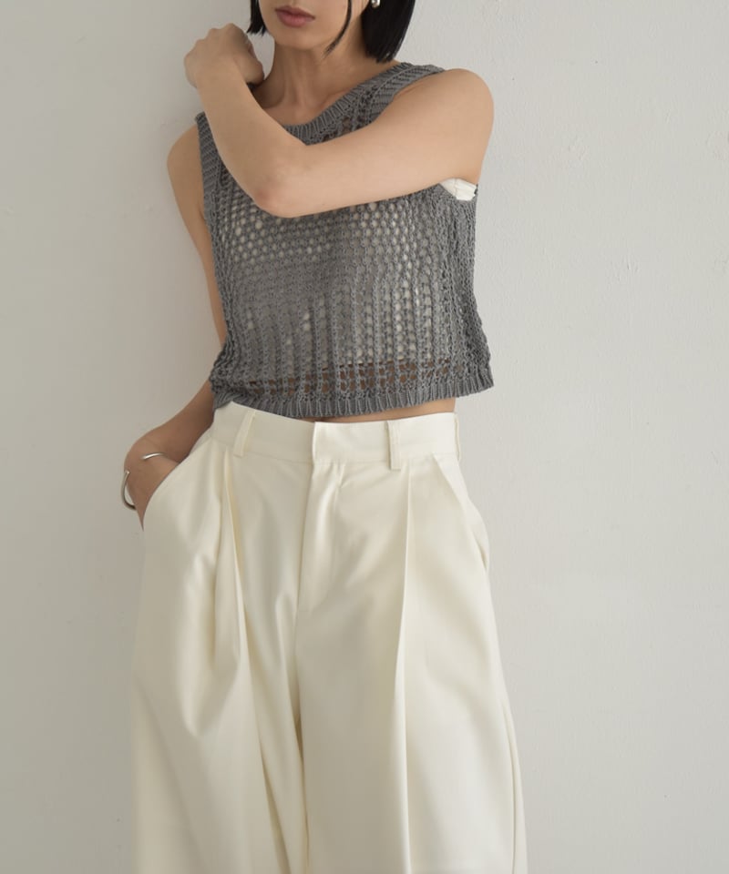 美品♡エポカ ツイスト ノースリーブ ニット トップス ネイビー 大きいサイズ 美品♡エポカ ツイスト ノースリーブ ニット トップス ネイビー