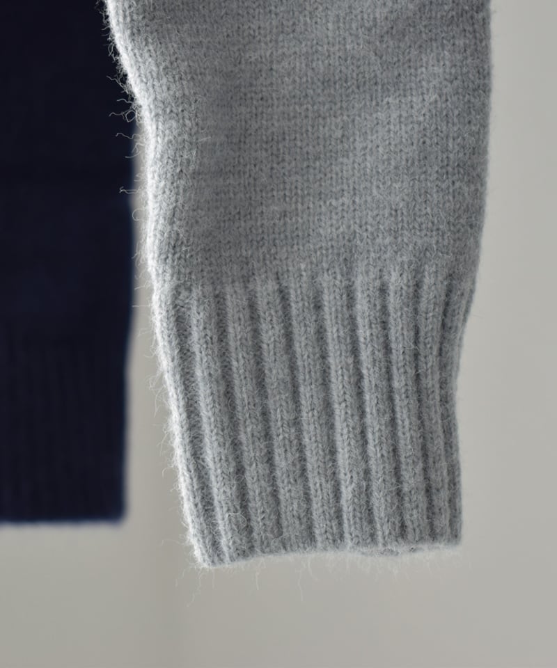 knit-02281 ショート カーディガン グレー ネイビー ブラック