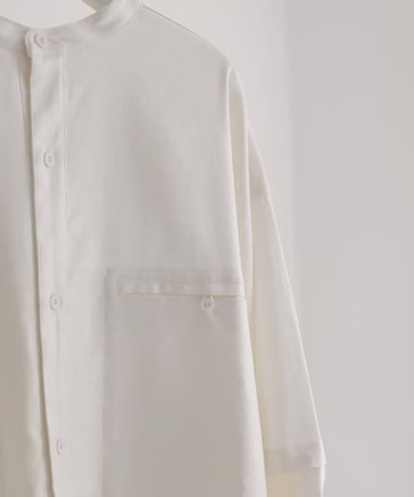 【STUDIO ENUL】 2way band collar shirt　100002