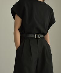 belt-02037　本革 スクエアバックル レザーベルト  ブラック